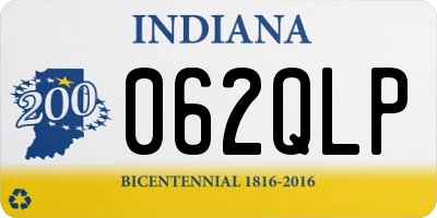 IN license plate 062QLP