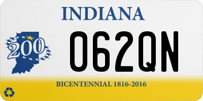 IN license plate 062QN