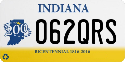 IN license plate 062QRS