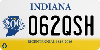 IN license plate 062QSH