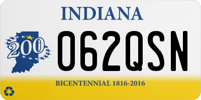 IN license plate 062QSN