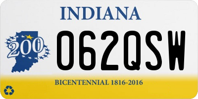 IN license plate 062QSW