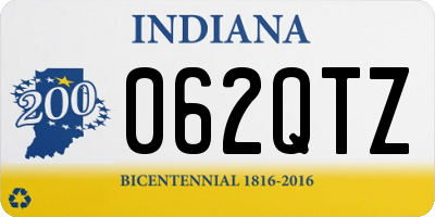 IN license plate 062QTZ