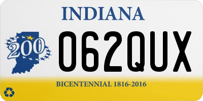 IN license plate 062QUX