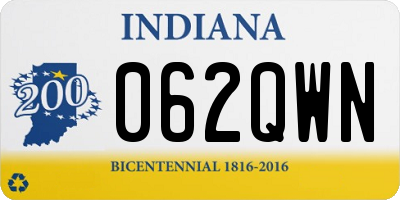 IN license plate 062QWN