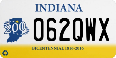 IN license plate 062QWX