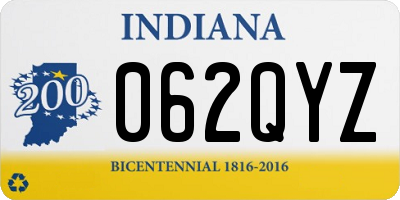 IN license plate 062QYZ