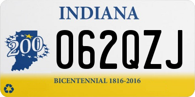 IN license plate 062QZJ