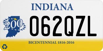 IN license plate 062QZL