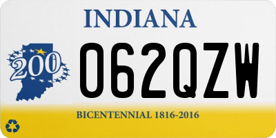 IN license plate 062QZW