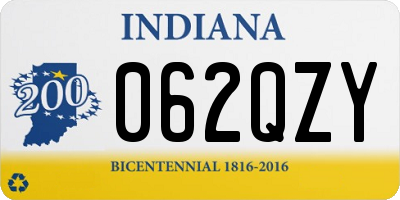 IN license plate 062QZY