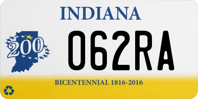 IN license plate 062RA