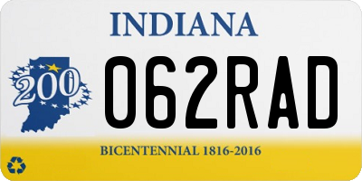 IN license plate 062RAD