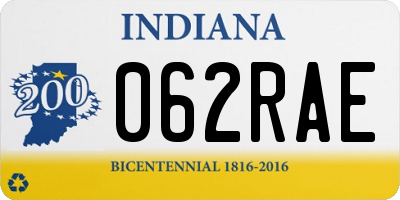 IN license plate 062RAE