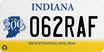 IN license plate 062RAF