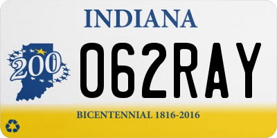 IN license plate 062RAY