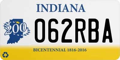 IN license plate 062RBA
