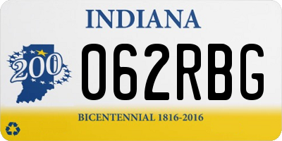 IN license plate 062RBG