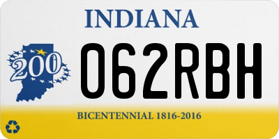 IN license plate 062RBH