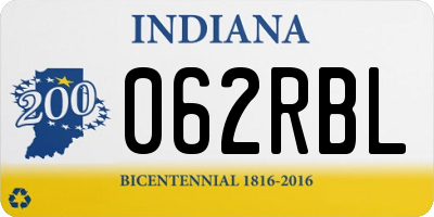 IN license plate 062RBL