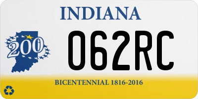 IN license plate 062RC