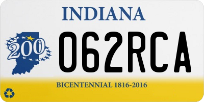 IN license plate 062RCA