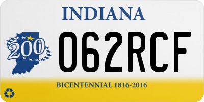 IN license plate 062RCF