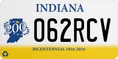 IN license plate 062RCV