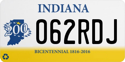 IN license plate 062RDJ