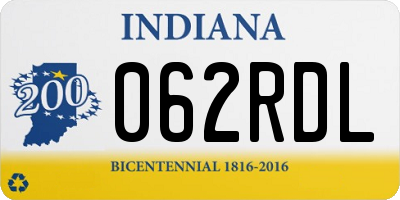 IN license plate 062RDL