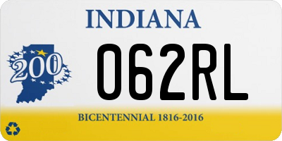 IN license plate 062RL