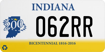 IN license plate 062RR