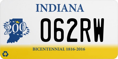 IN license plate 062RW