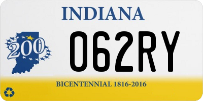 IN license plate 062RY
