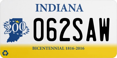 IN license plate 062SAW