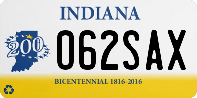 IN license plate 062SAX