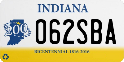 IN license plate 062SBA
