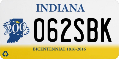 IN license plate 062SBK