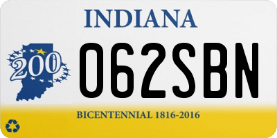 IN license plate 062SBN