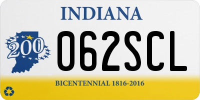 IN license plate 062SCL