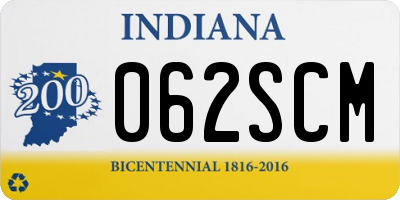 IN license plate 062SCM