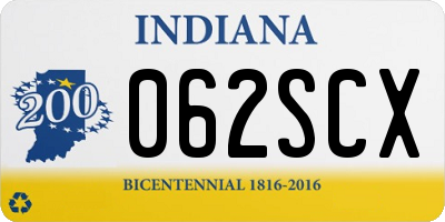 IN license plate 062SCX