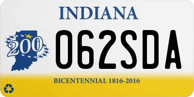 IN license plate 062SDA
