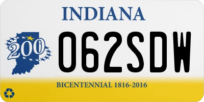 IN license plate 062SDW