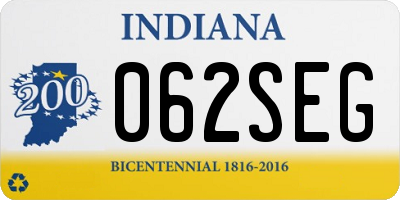 IN license plate 062SEG