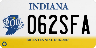 IN license plate 062SFA