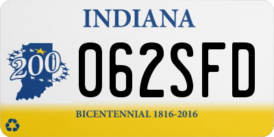 IN license plate 062SFD