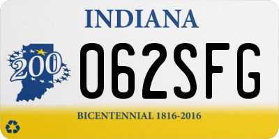 IN license plate 062SFG