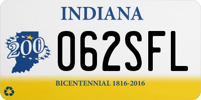 IN license plate 062SFL