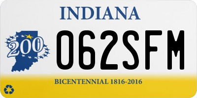 IN license plate 062SFM